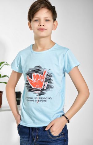 Футболка на хлопчика блакитна