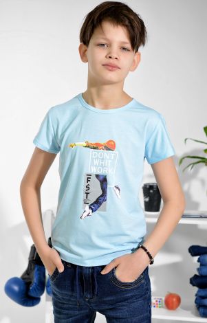Футболка на хлопчика блакитна