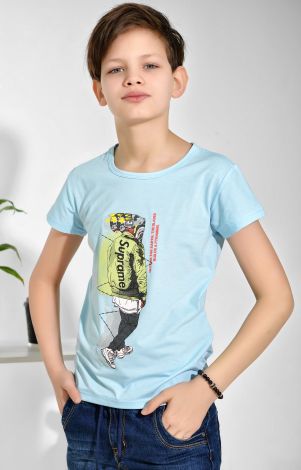 Футболка на хлопчика блакитна