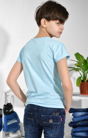 Футболка на хлопчика блакитна