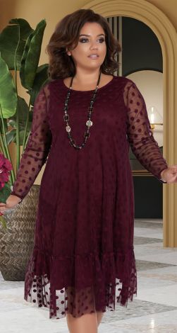 Свободное платье с сеточкой 