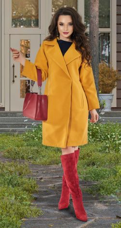 Cashmere coat with collar