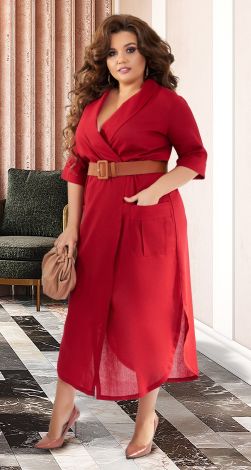 Стильное льняное платье