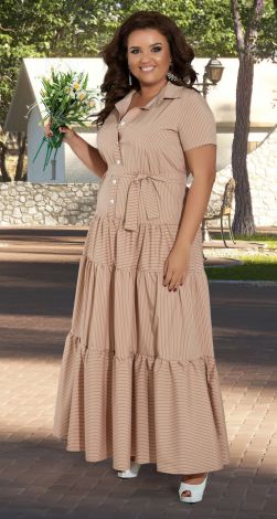 Лёгкое платье в полоску с оборками