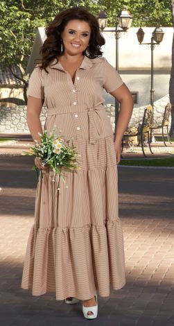 Лёгкое платье в полоску с оборками