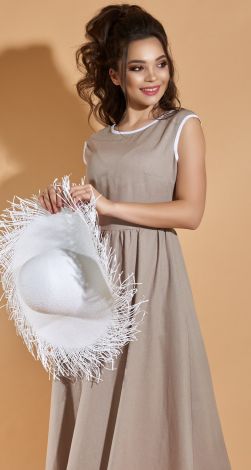 Длинное льняное платье