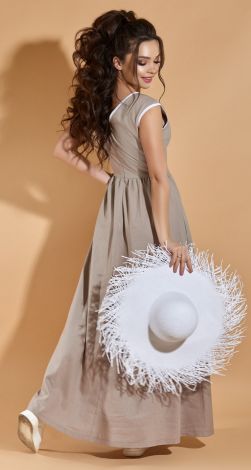 Длинное льняное платье