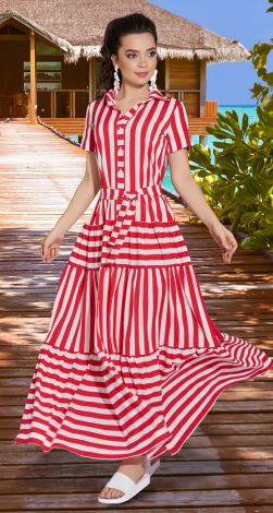 Лёгкое платье в полоску с оборками