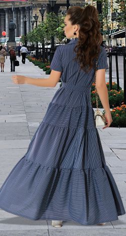 Лёгкое платье в полоску с оборками 