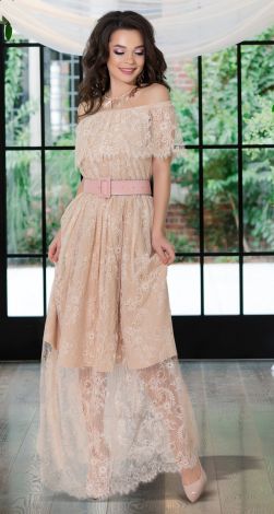 Длинное кружевное платье 