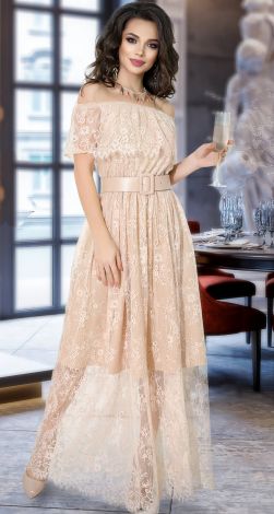 Длинное кружевное платье 