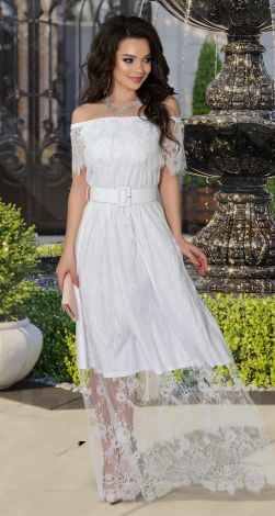 Длинное кружевное платье 