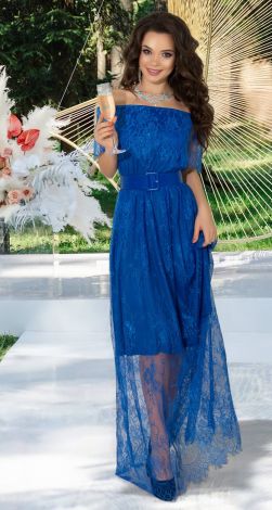 Длинное кружевное платье