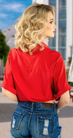 Блузка рубашка с завязками 