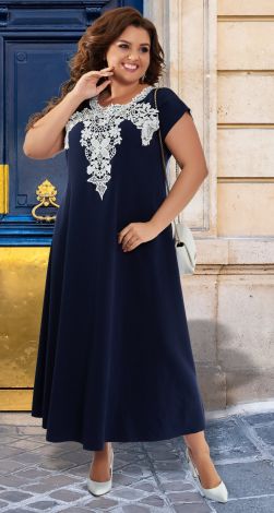 Красивое летнее платье с макраме большого размера