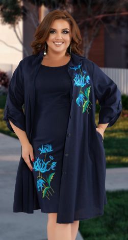 Кардиган и платье большого размера