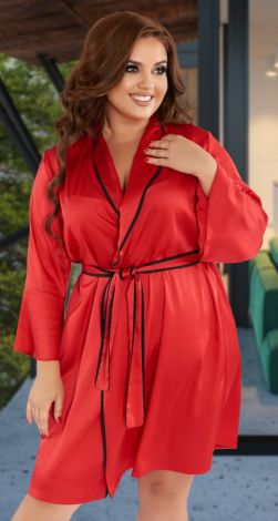 Plus size silk robe