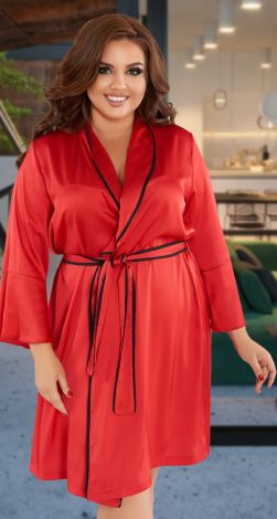 Plus size silk robe