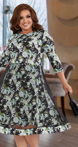 Красивое платье с двойной юбочкой большого размера