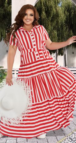 Лёгкое платье в полоску с оборками