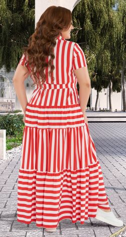 Лёгкое платье в полоску с оборками