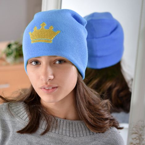 Шапка для дівчаток блакитна
