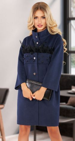 Loose-fitting embellished coat