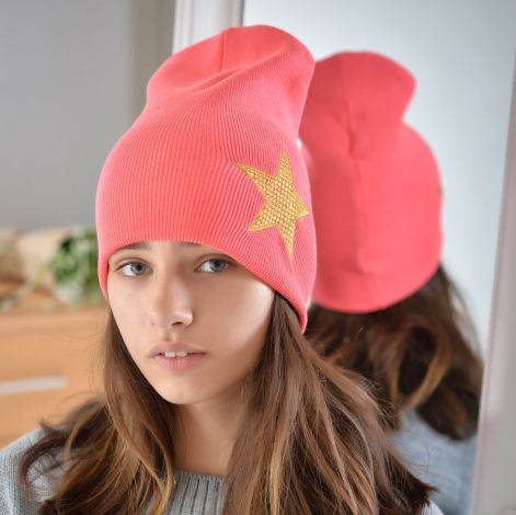 Cap for girls coral