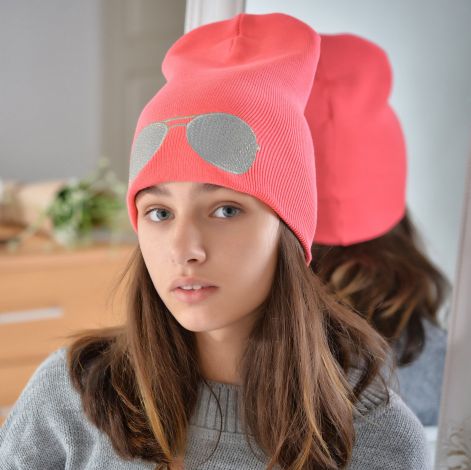 Cap for girls coral