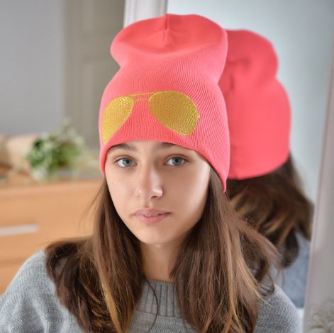 Cap for girls coral