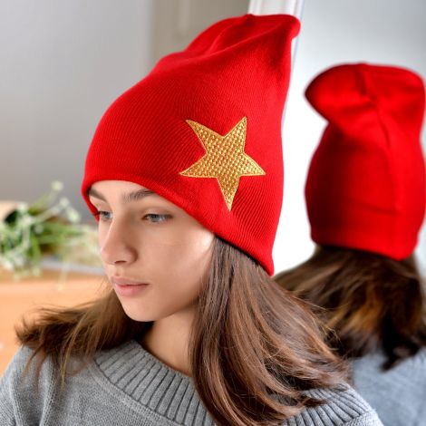 Шапка для дівчаток червона