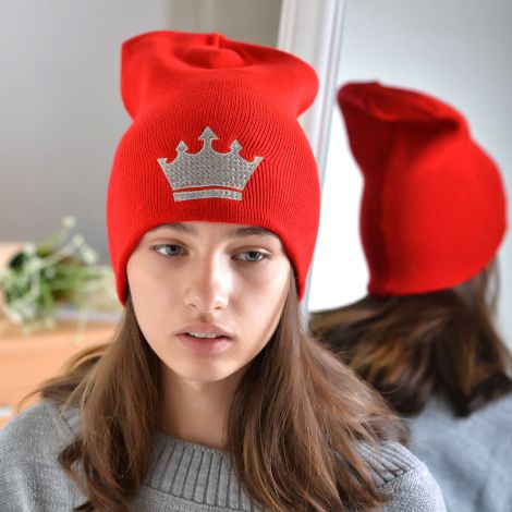 Шапка для дівчаток червона