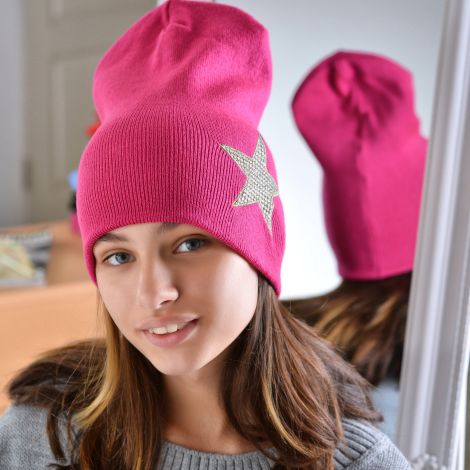Hat for girls raspberry