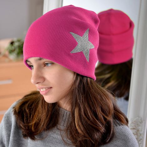 Hat for girls raspberry