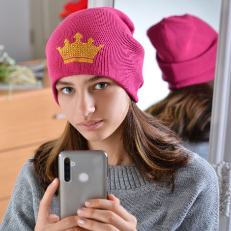 Hat for girls raspberry