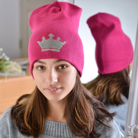 Шапка для дівчаток малинова
