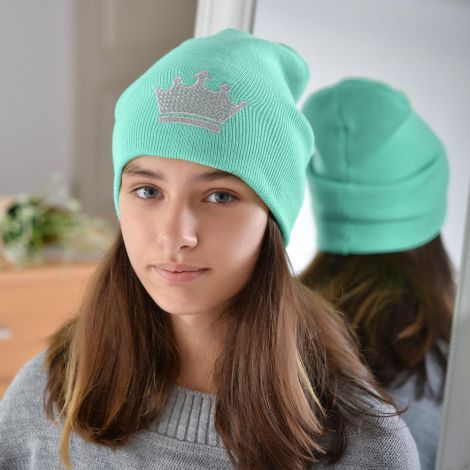 Шапка для дівчаток колір м'ята