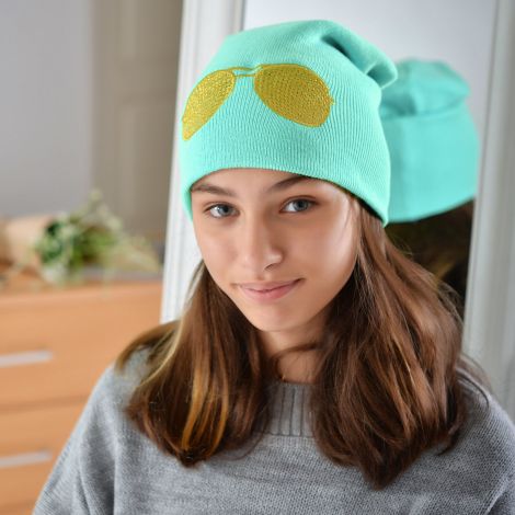 Hat for girls color mint
