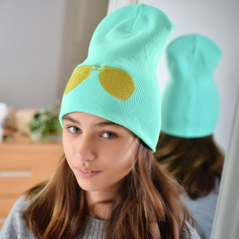 Hat for girls color mint