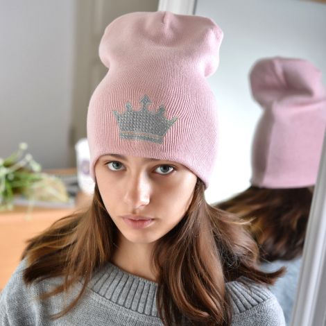 Шапка для дівчаток колір пудра