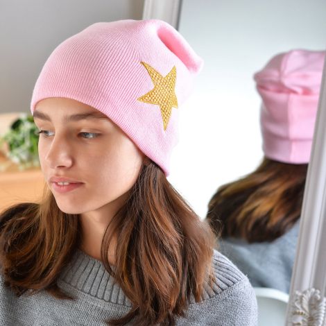 Шапка для дівчаток рожева