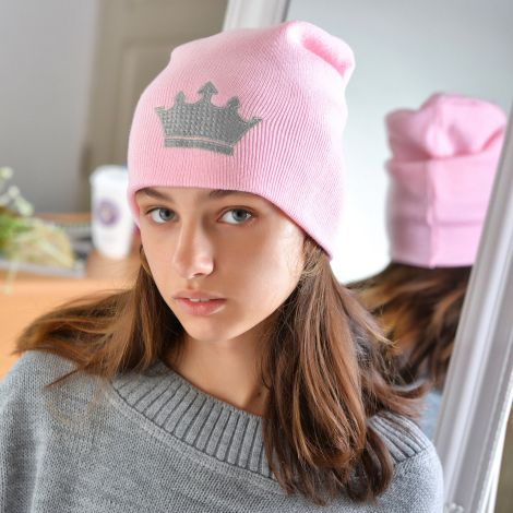 Шапка для дівчаток рожева