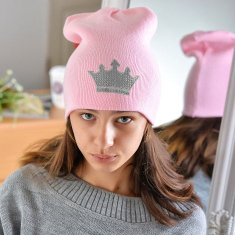 Шапка для дівчаток рожева