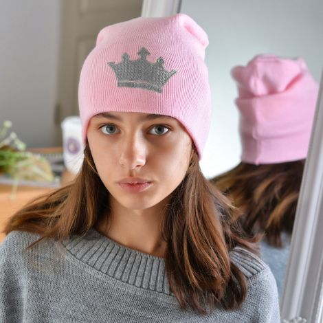 Шапка для дівчаток рожева