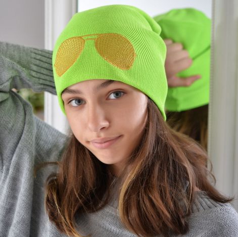 Cap for girls light green