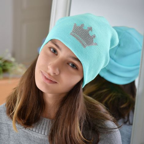 Шапка для дівчаток світло блакитна