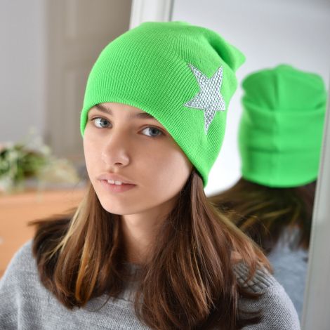 Hat for girls bright green
