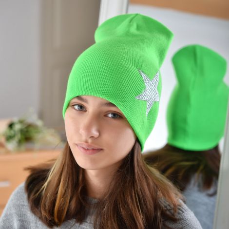 Hat for girls bright green