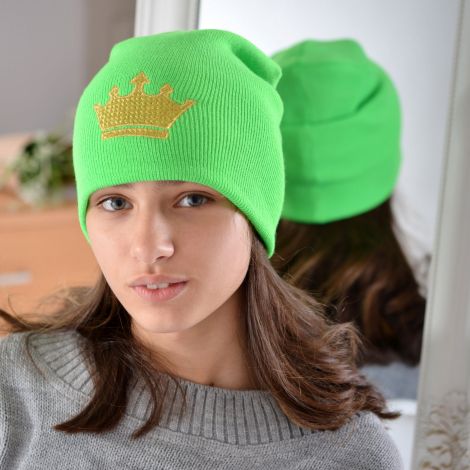 Шапка для дівчаток яскраво зелена
