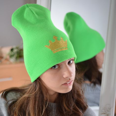Шапка для дівчаток яскраво зелена